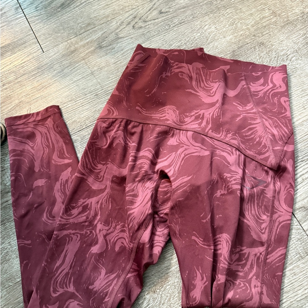 Maroon Patterned Leggings